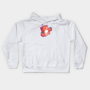 Peach Juice Box Cartoon Kids Hoodie